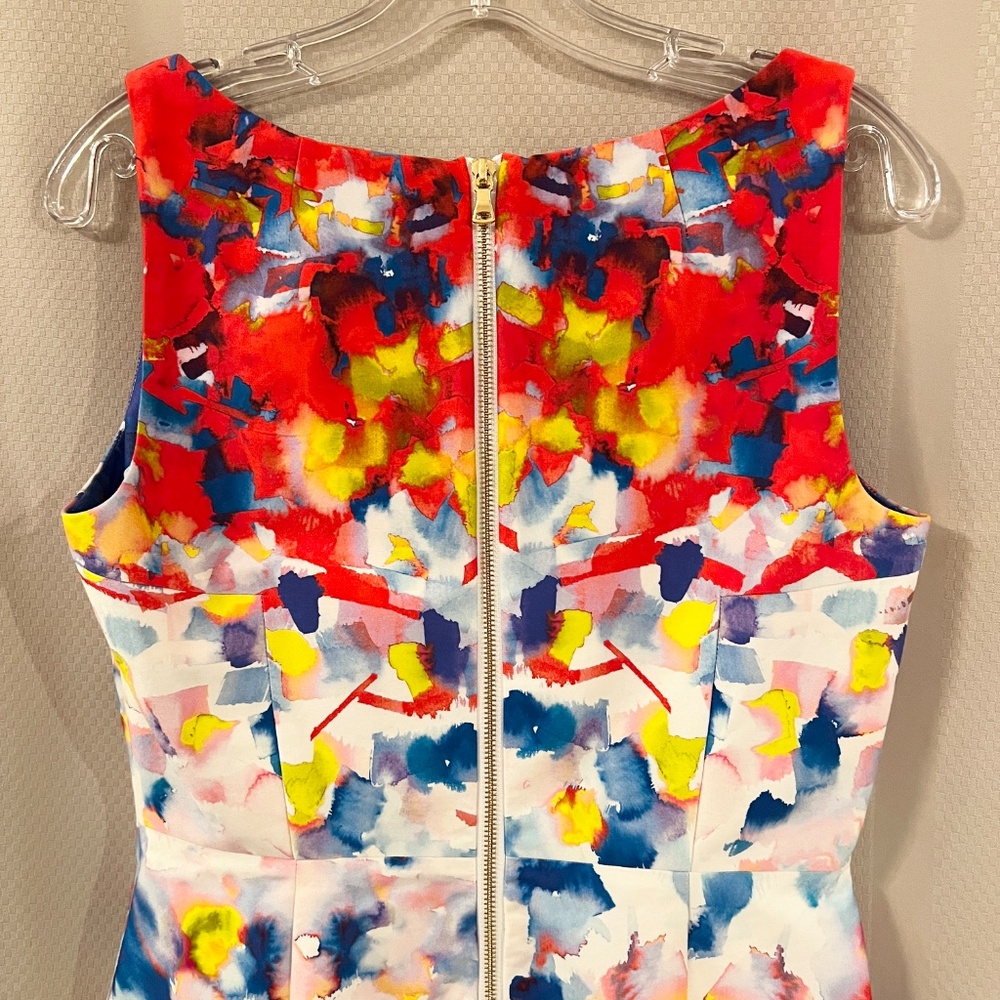 Milly Multi Primary Color Print Fitted Sheath Dre… - image 6